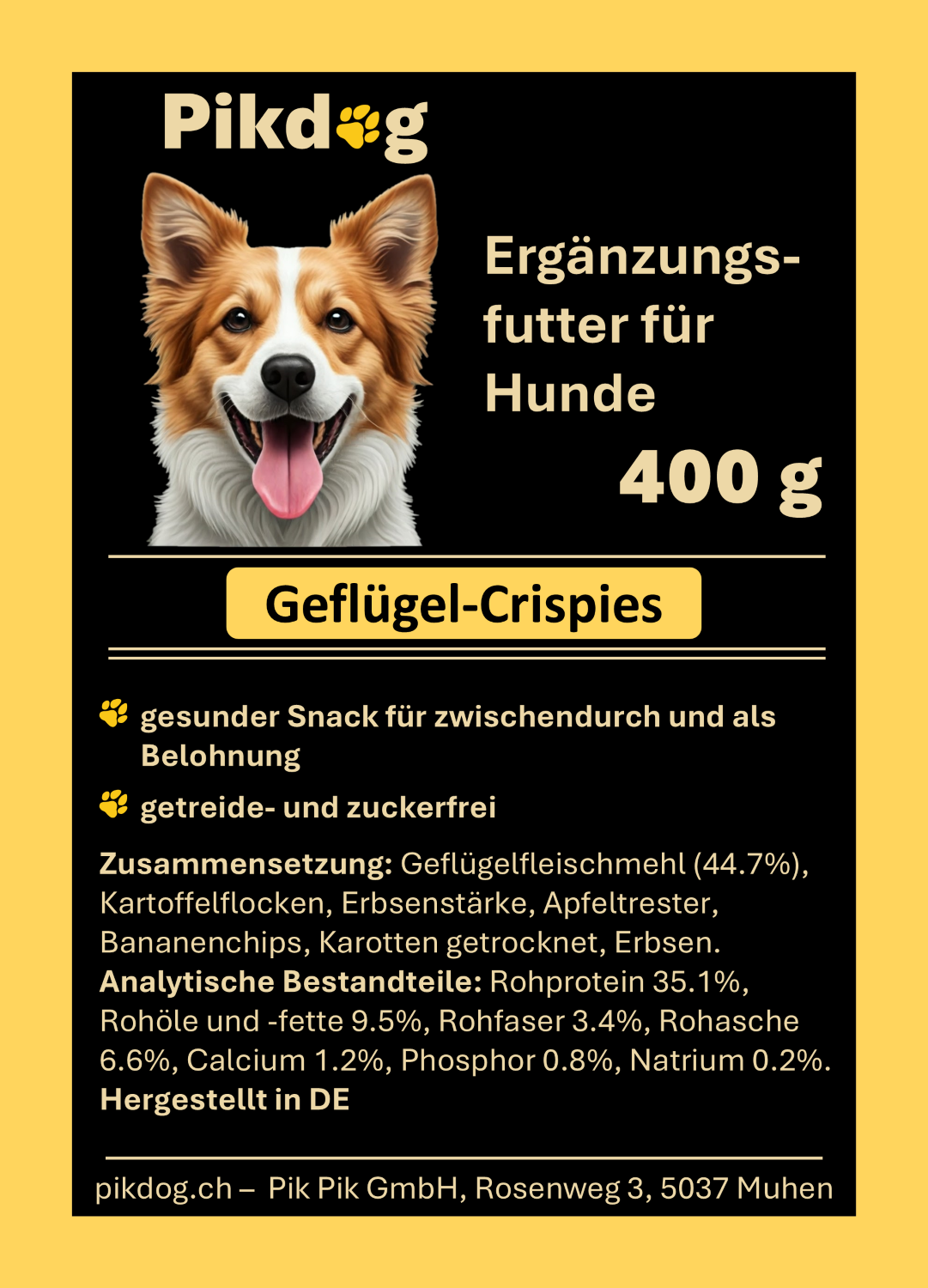 Pik Dog Crispies Geflügel 400 g