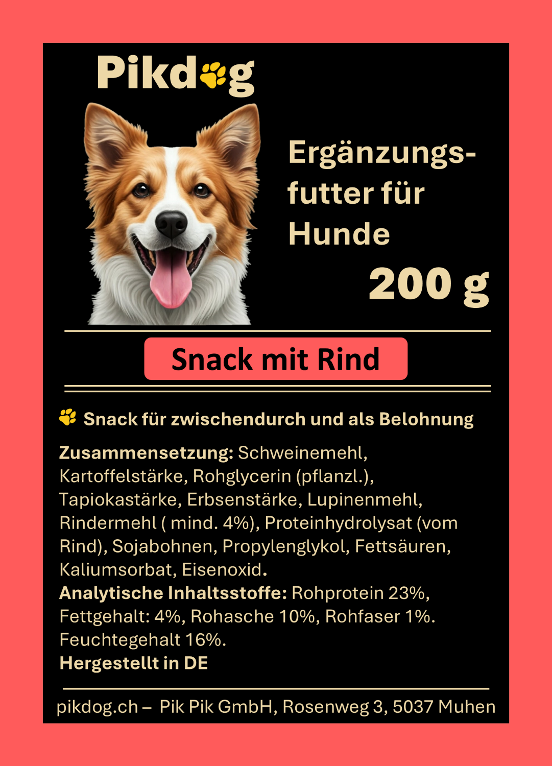 Pik Dog Snack Rind 200 g